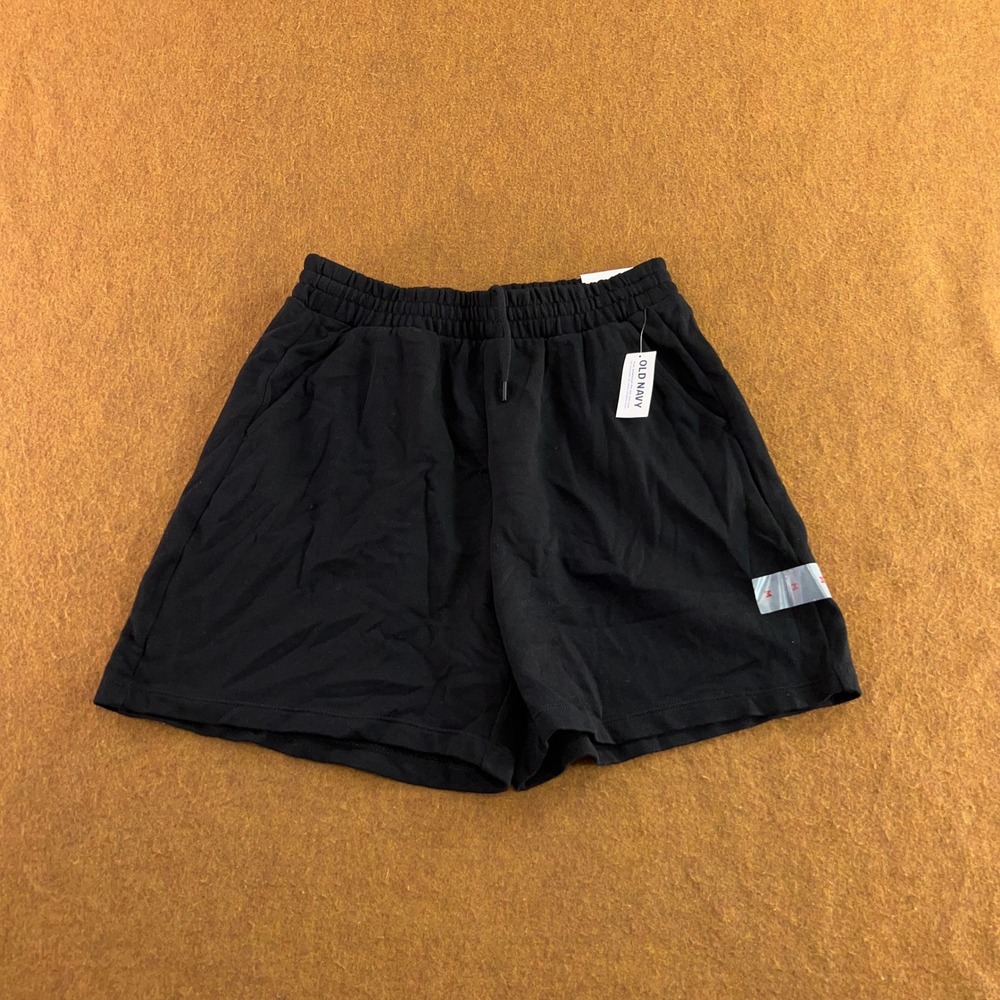Old Navy Womens Medium Black Extra High-Rise SoComfy Terry 5" Inseam Shorts NWT
